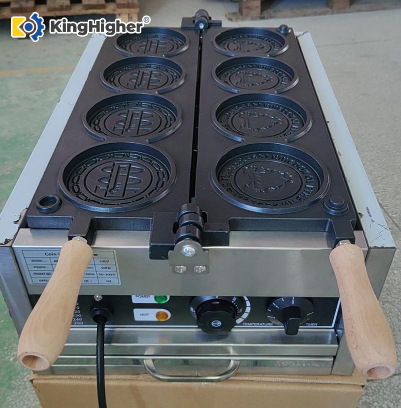 Custom Coin Waffle Maker Machine with Bahrain coin mold