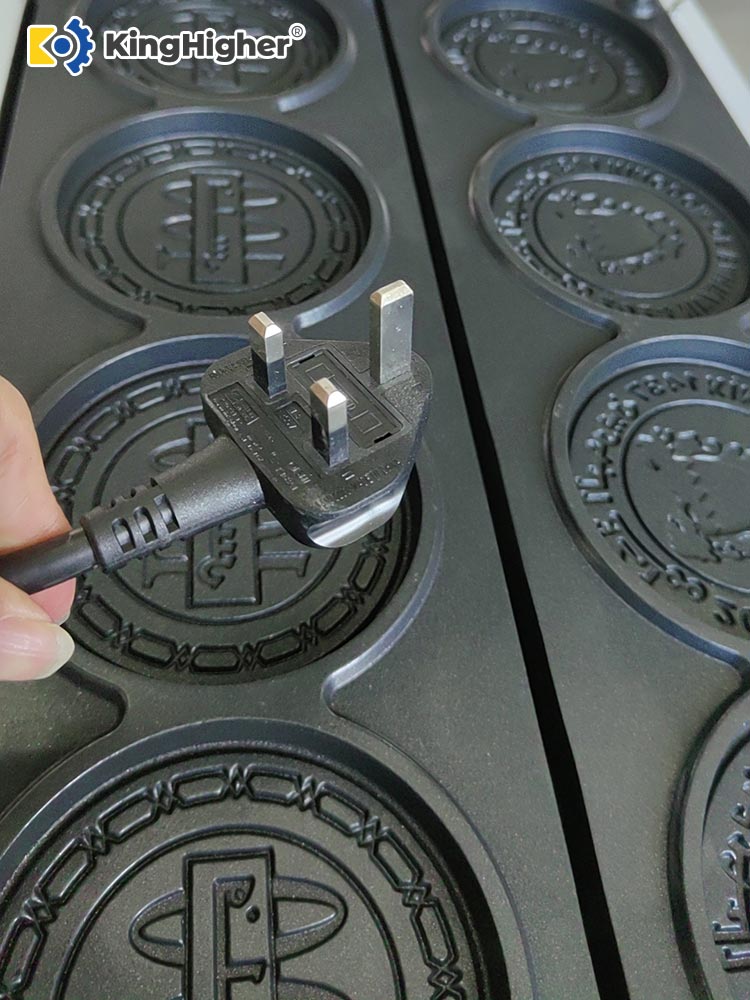 UK-style plug for Custom Coin Waffle Maker Machine in Bahrain