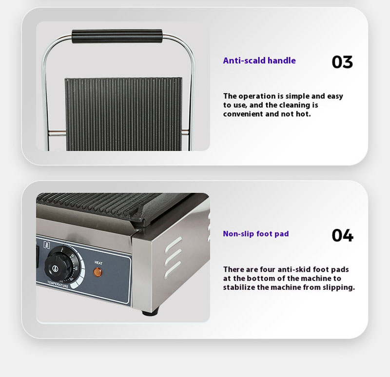 Heat-Resistant Handle and Grill Plate Corner Safety Detail