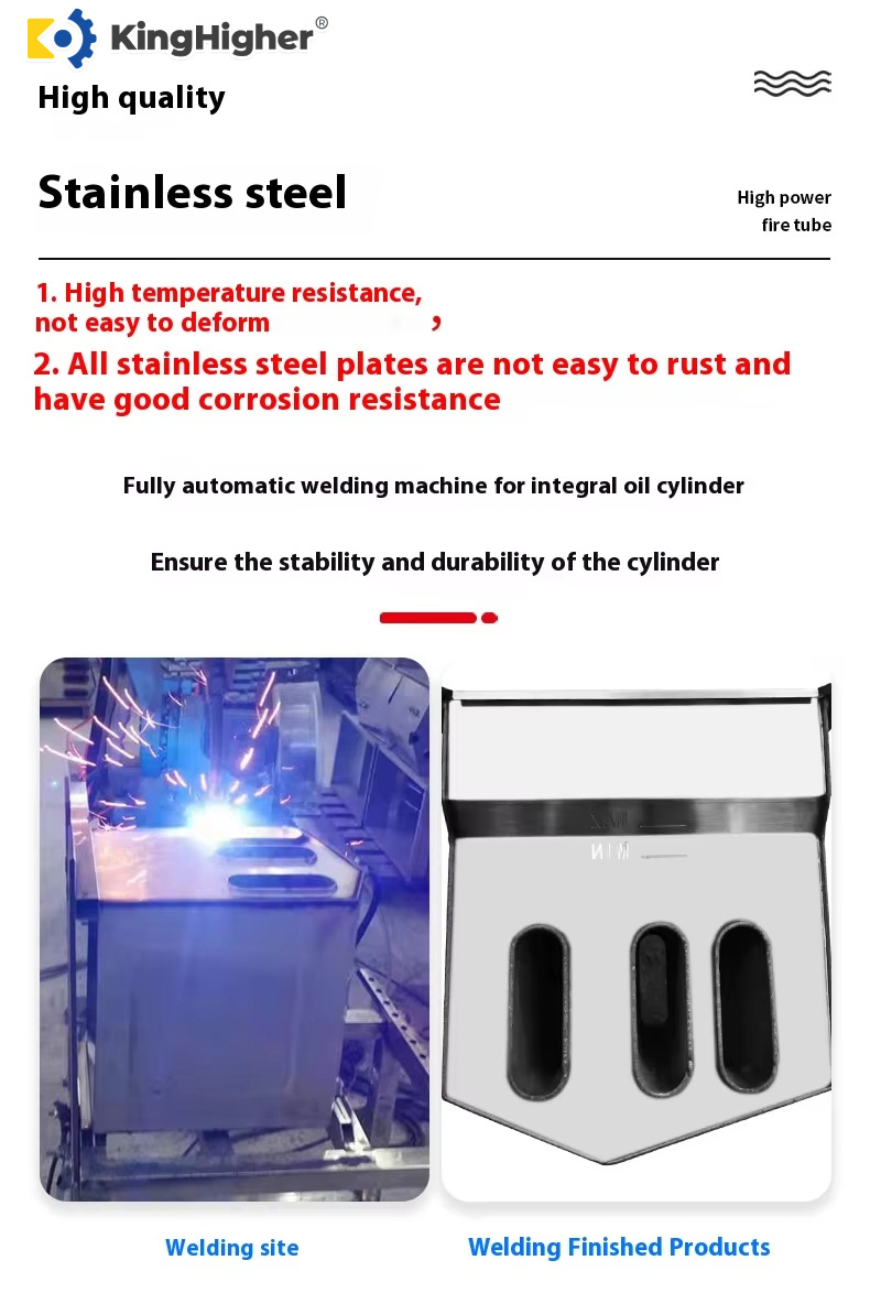 Automated welding process on KingHigher stainless steel oil cylinder in factory