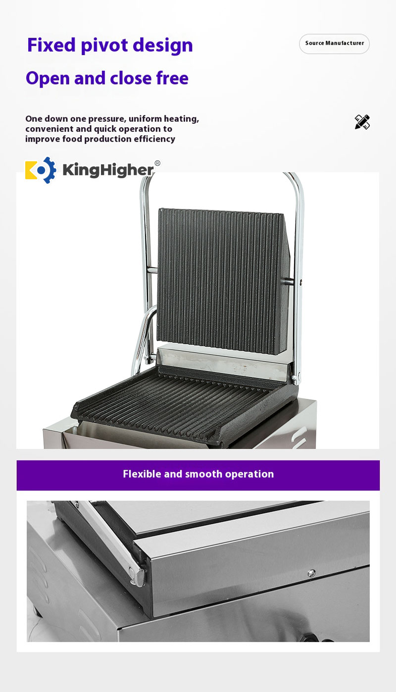 Ribbed Grill Plates in Open Position and Reinforced Body Corner