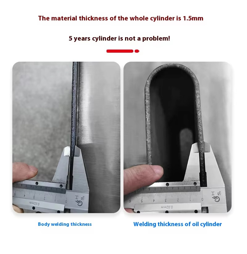 Caliper measuring 1.5 mm wall thickness of KingHigher fryer cylinder
