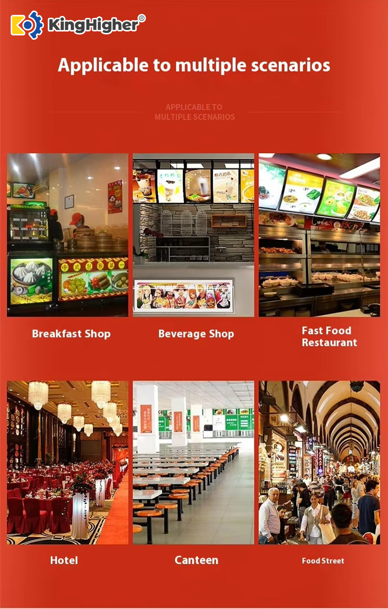 KingHigher commercial gas fryer operating in breakfast shop, beverage shop, fast-food restaurant, hotel kitchen, canteen, and street food settings