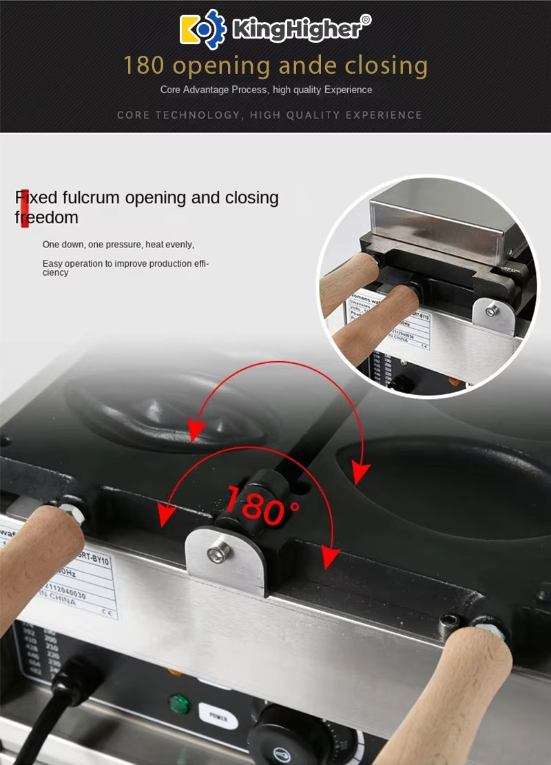 180° fulcrum opening mechanism – smooth mold operation