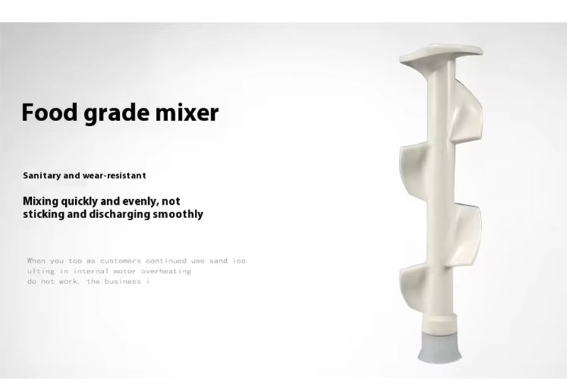 Food-grade mixer auger for soft serve ice cream machine