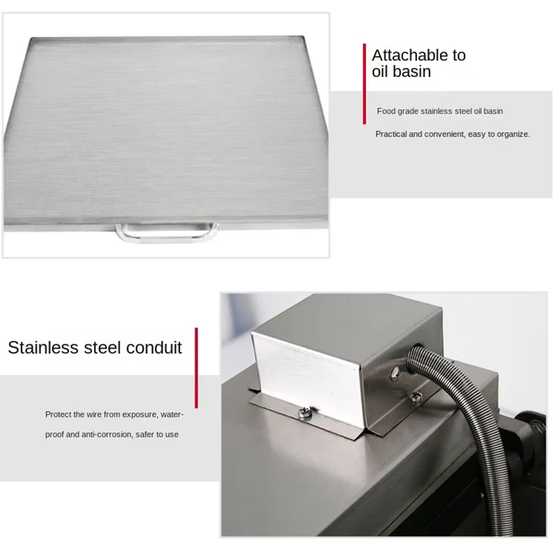Detachable oil basin & stainless steel conduit protection