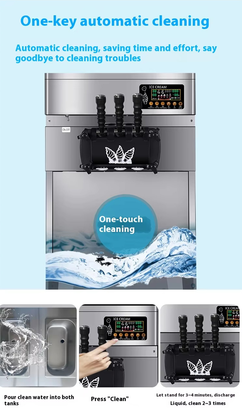 One-touch automatic cleaning process steps