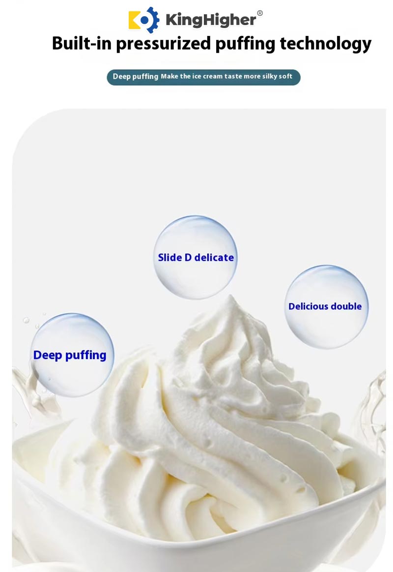 Pressurized puffing technology produces silky soft ice cream texture