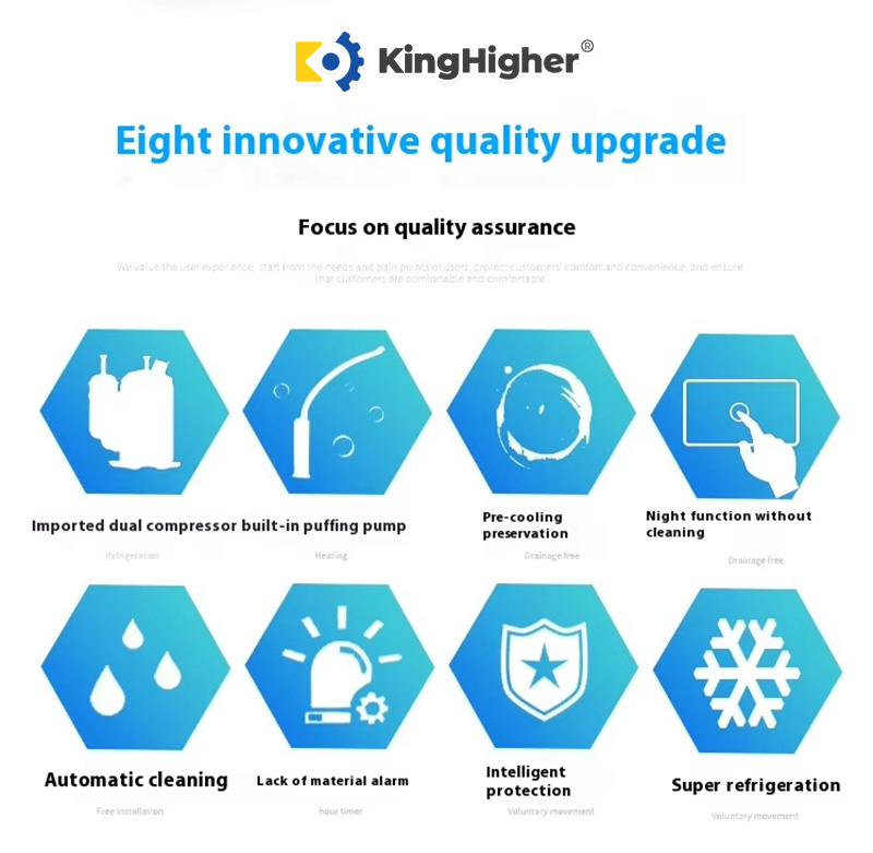 KingHigher soft serve machine eight quality upgrade icons overview