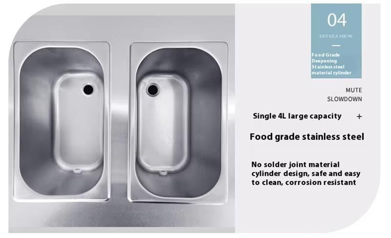 Single 4L food-grade deepening stainless steel cylinder for soft serve machine