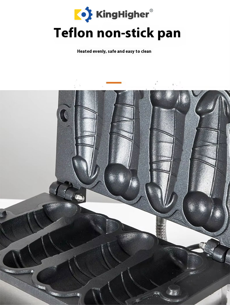 teflon non-stick pan with penis-shaped molds