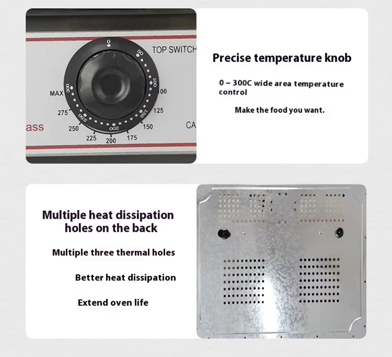 KingHigher convection oven precise temperature knob and rear heat dissipation holes