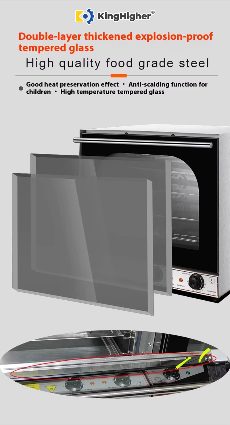 Double-layer tempered glass door for commercial oven